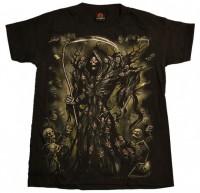 Gothic T-Shirt mit Grim Reaper Sensenmann Biker